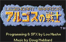 Title screen of Rygar on the Atari Lynx.