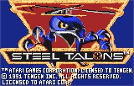 Title screen of Steel Talons on the Atari Lynx.