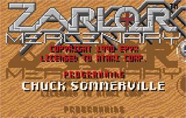 Title screen of Zarlor Mercenary on the Atari Lynx.