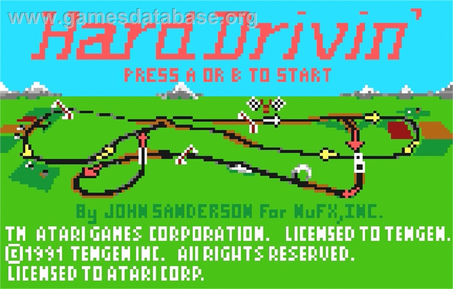 Hard Drivin' - Atari Lynx - Artwork - Title Screen