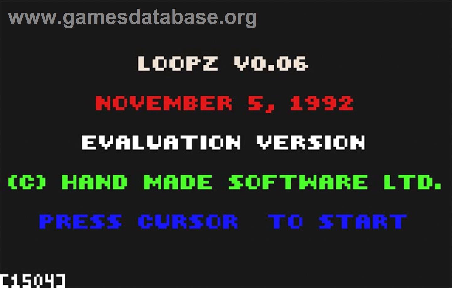 Loopz - Atari Lynx - Artwork - Title Screen