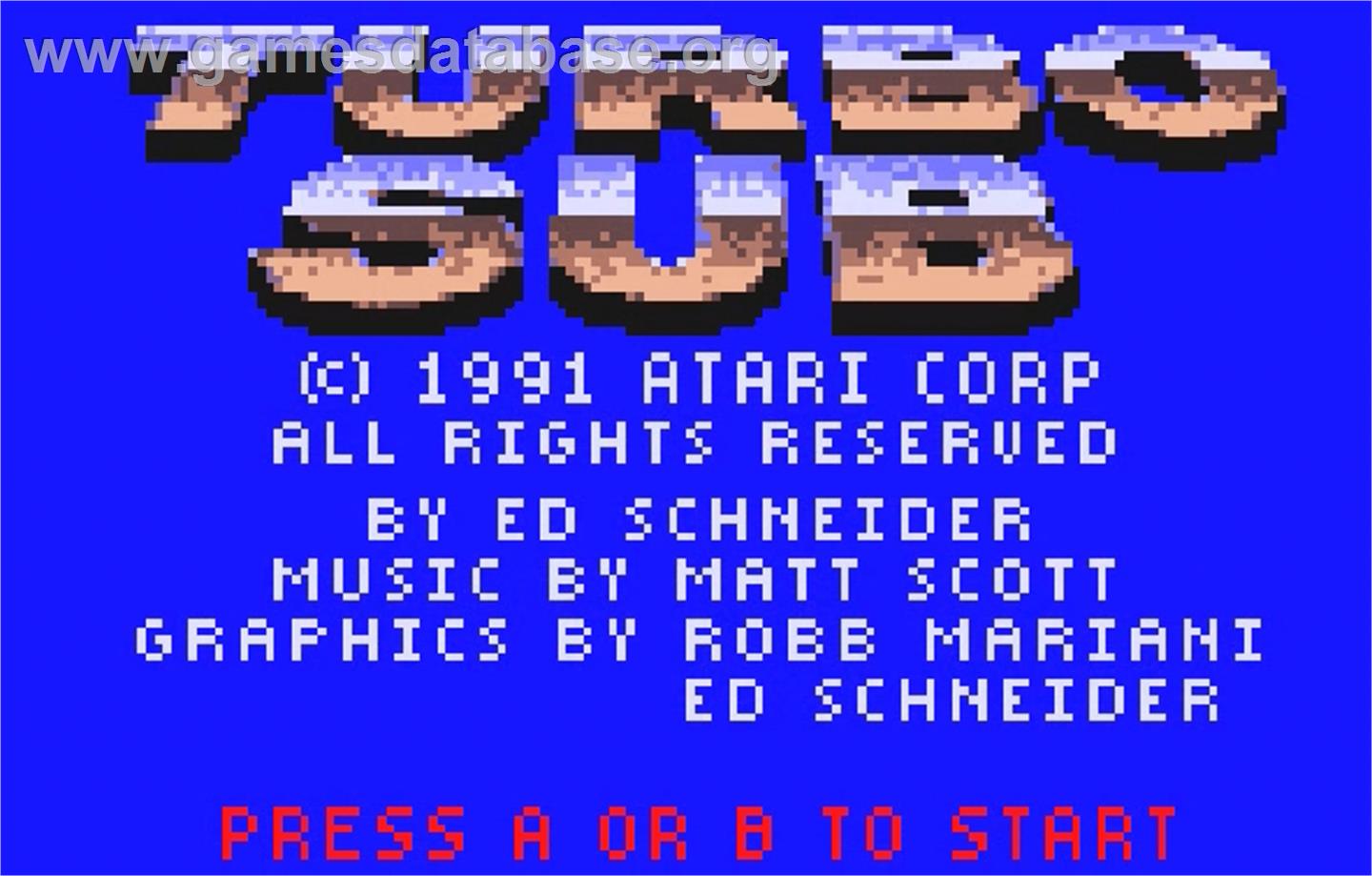 Turbo Sub - Atari Lynx - Artwork - Title Screen