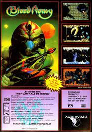 Advert for Blood Money on the Commodore Amiga.