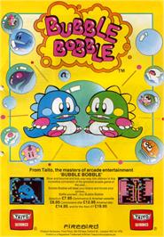 Advert for Bubble Bobble on the Acorn BBC Micro.