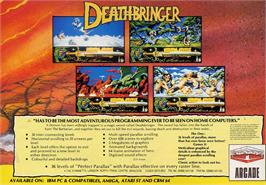 Advert for Deathbringer on the Commodore Amiga.