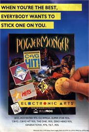 Advert for PowerMonger on the FM Towns Marty.