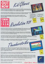 Advert for Thunderstrike on the Commodore Amiga.