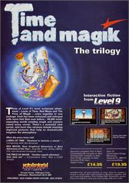 Advert for Time and Magik: The Trilogy on the Atari 8-bit.