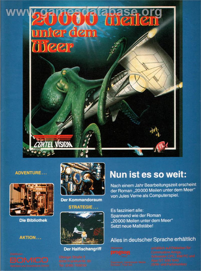 20,000 Leagues Under the Sea - Commodore Amiga - Artwork - Advert