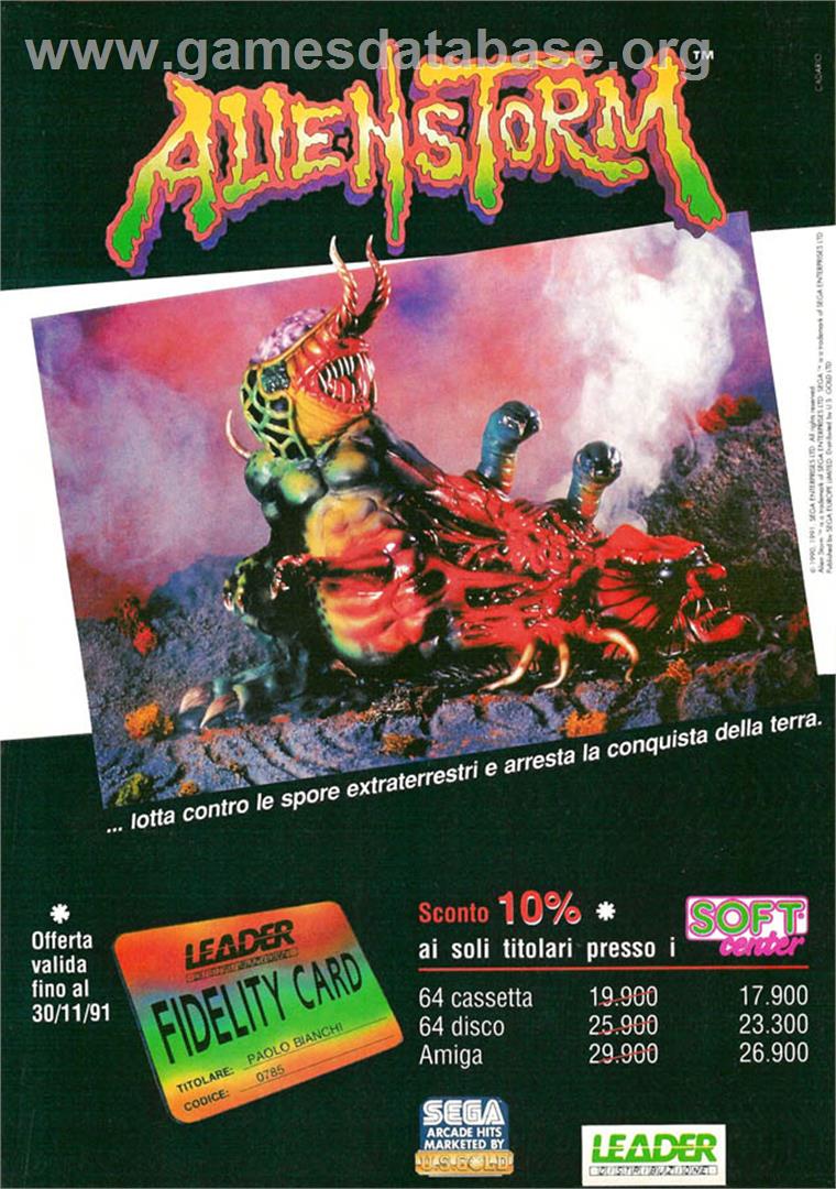 Alien Storm - Atari ST - Artwork - Advert