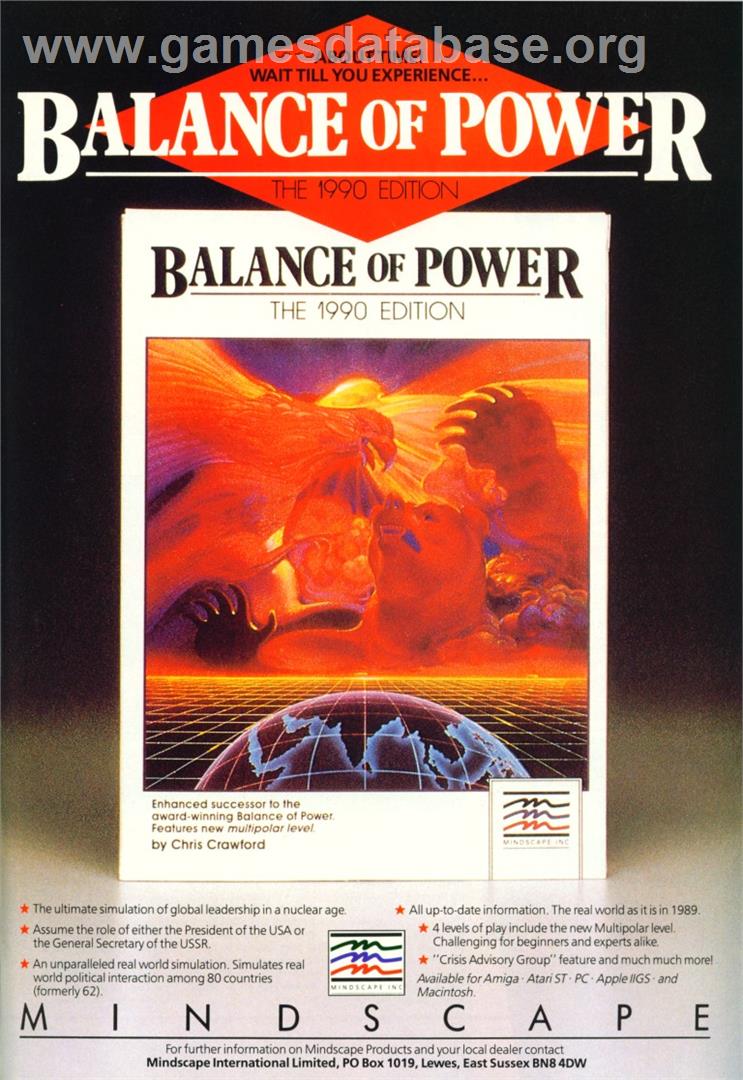 Balance Of Power - The 1990 Edition - Commodore Amiga - Artwork - Advert