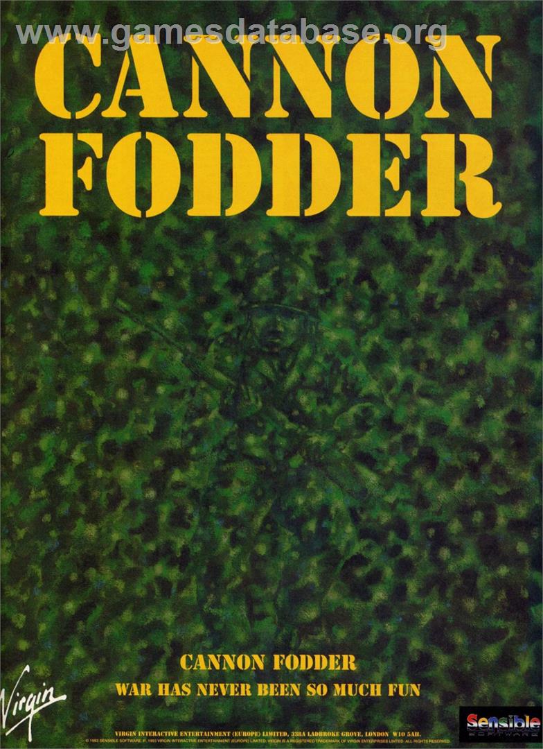 Cannon Fodder - Acorn Archimedes - Artwork - Advert