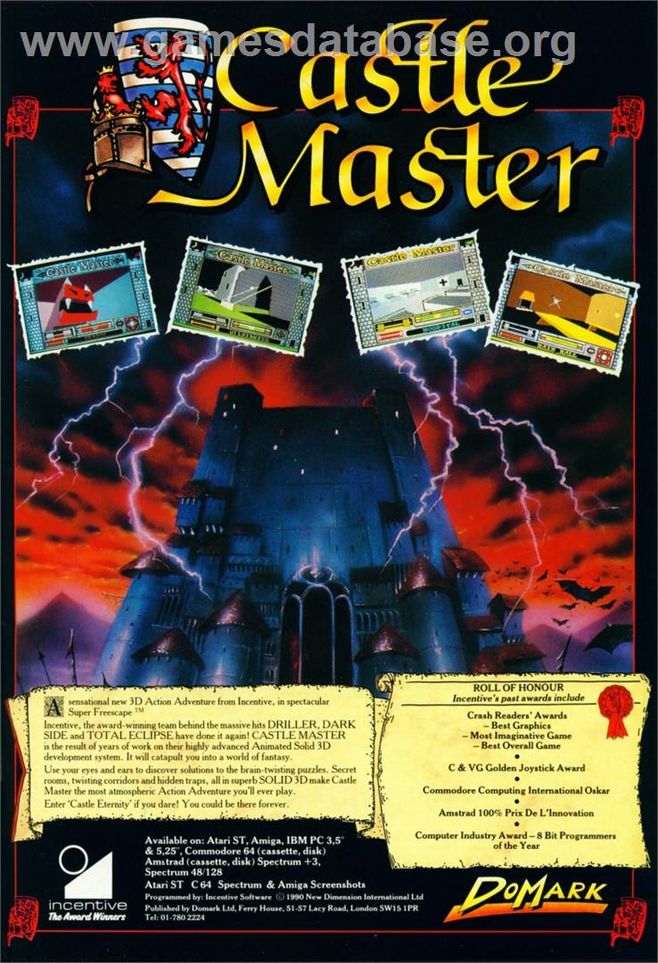 Castle Master - Commodore Amiga - Artwork - Advert