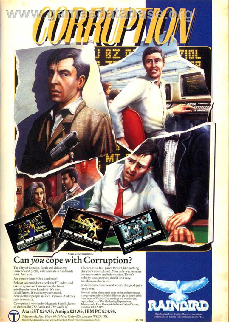Corruption - Amstrad CPC - Artwork - Advert