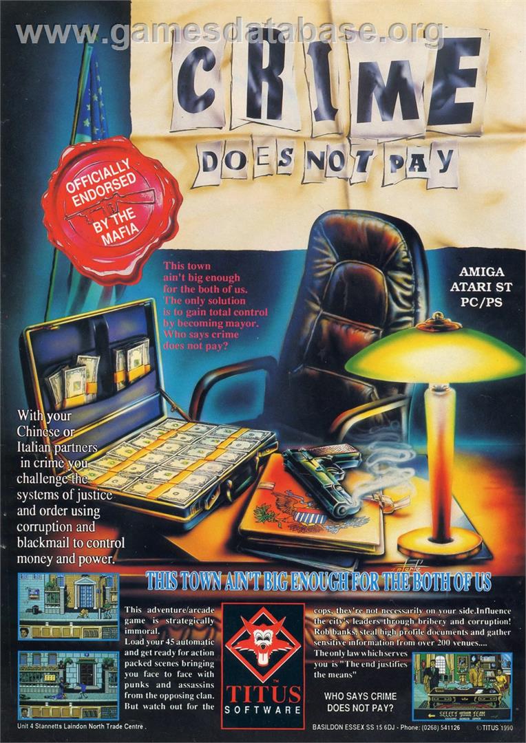 Crime Does Not Pay - Atari ST - Artwork - Advert