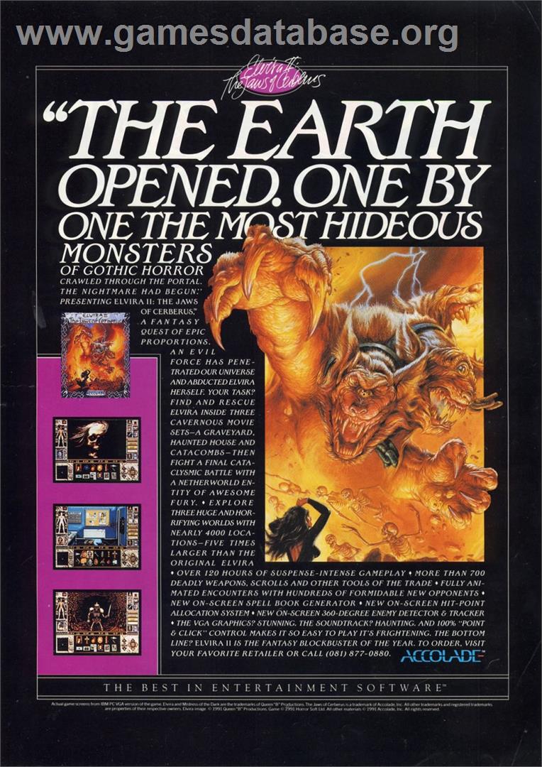 Elvira 2 - The Jaws Of Cerberus - Atari ST - Artwork - Advert