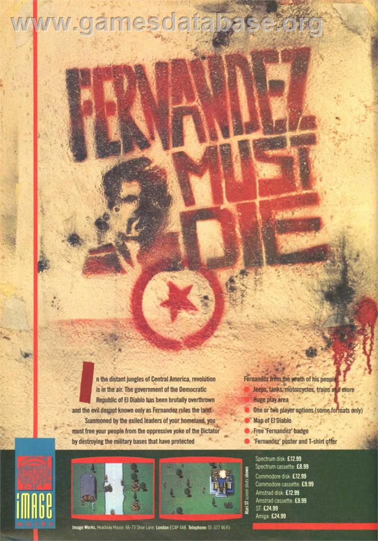 Fernandez Must Die - Commodore Amiga - Artwork - Advert