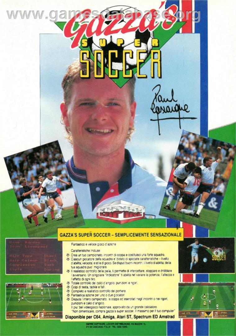 Gazza's Super Soccer - Amstrad CPC - Artwork - Advert