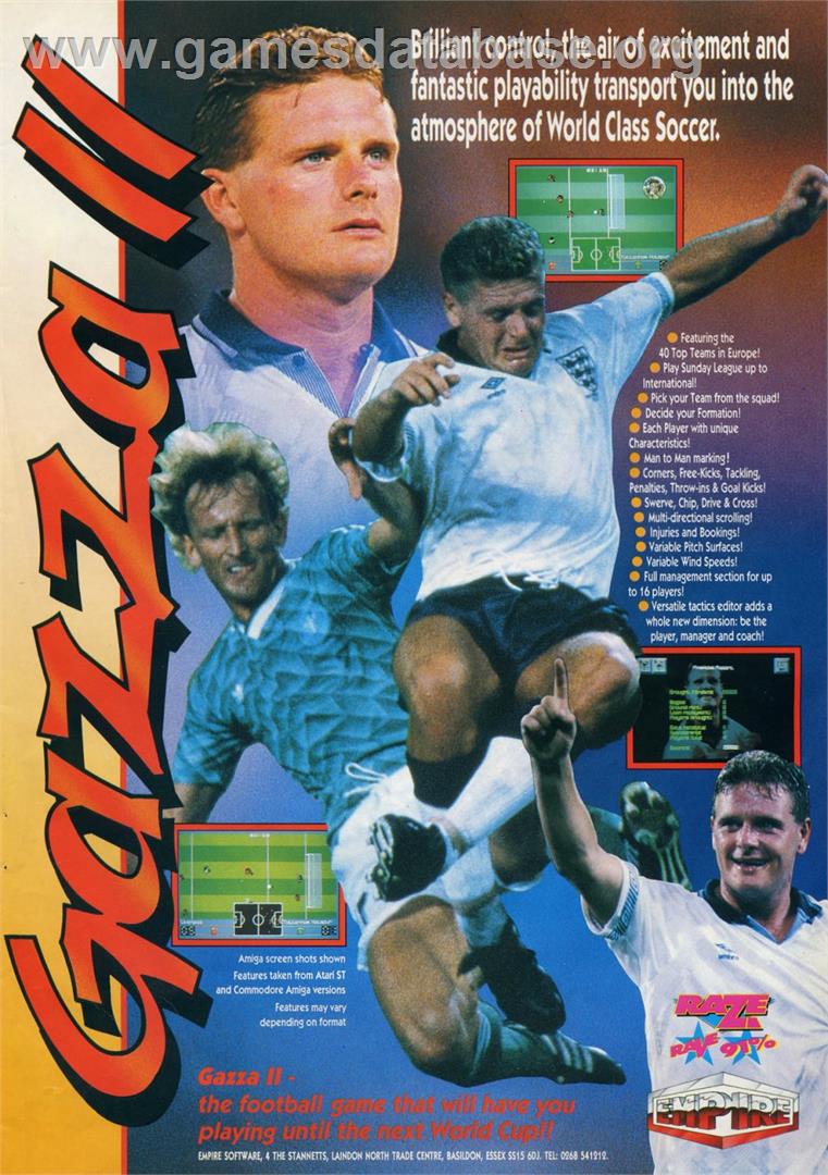 Gazza 2 - Commodore Amiga - Artwork - Advert