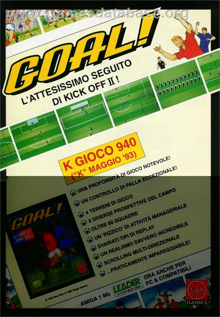 Goal! - Atari ST - Artwork - Advert
