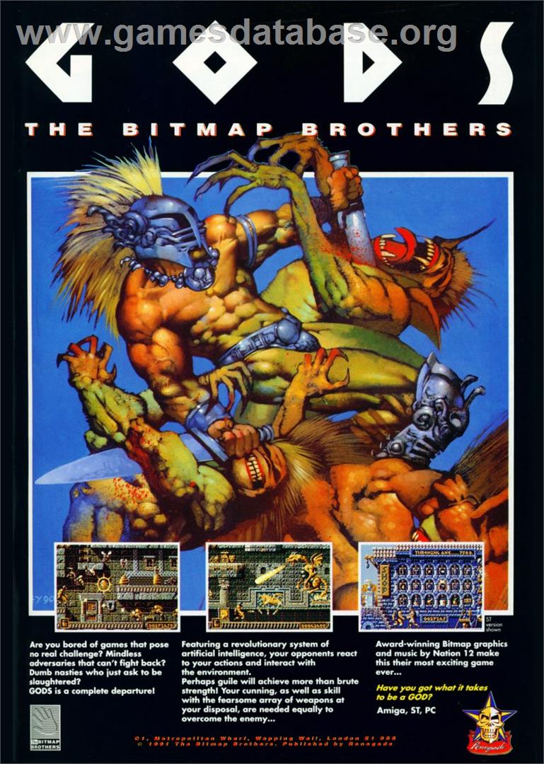 Gods - Commodore 64 - Artwork - Advert