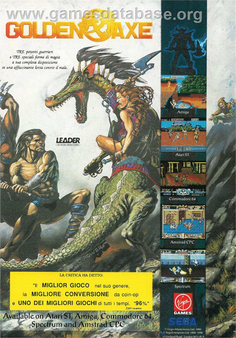 Golden Axe - Atari ST - Artwork - Advert