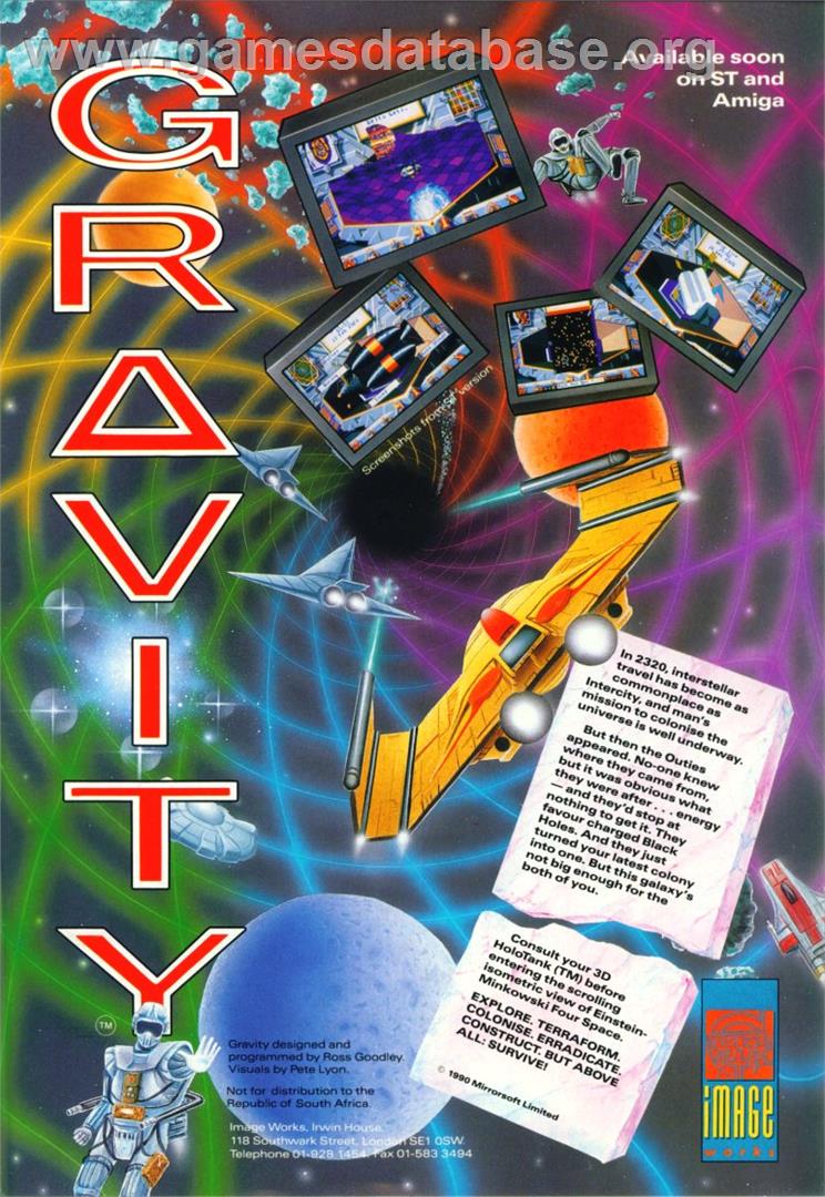 Gravity - Atari 8-bit - Artwork - Advert