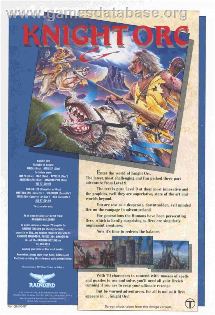 Knight Orc - Atari 8-bit - Artwork - Advert