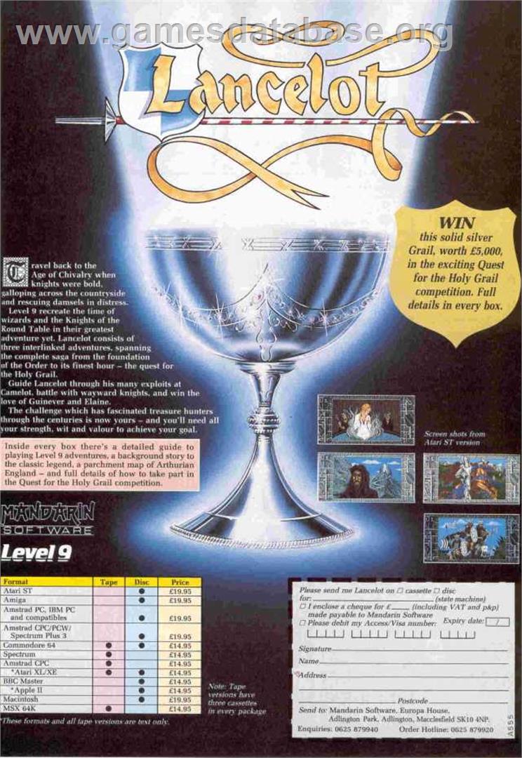 Lancelot - Atari 8-bit - Artwork - Advert