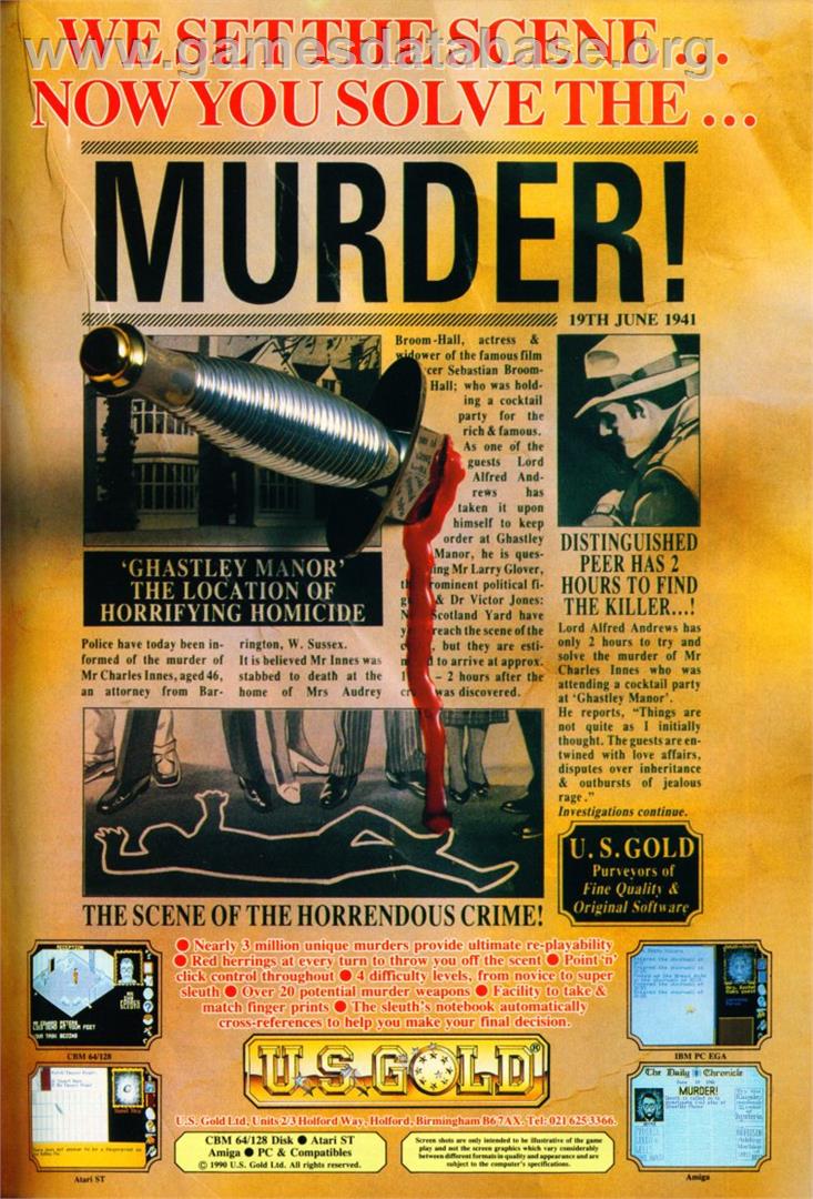 Murder! - Commodore Amiga - Artwork - Advert