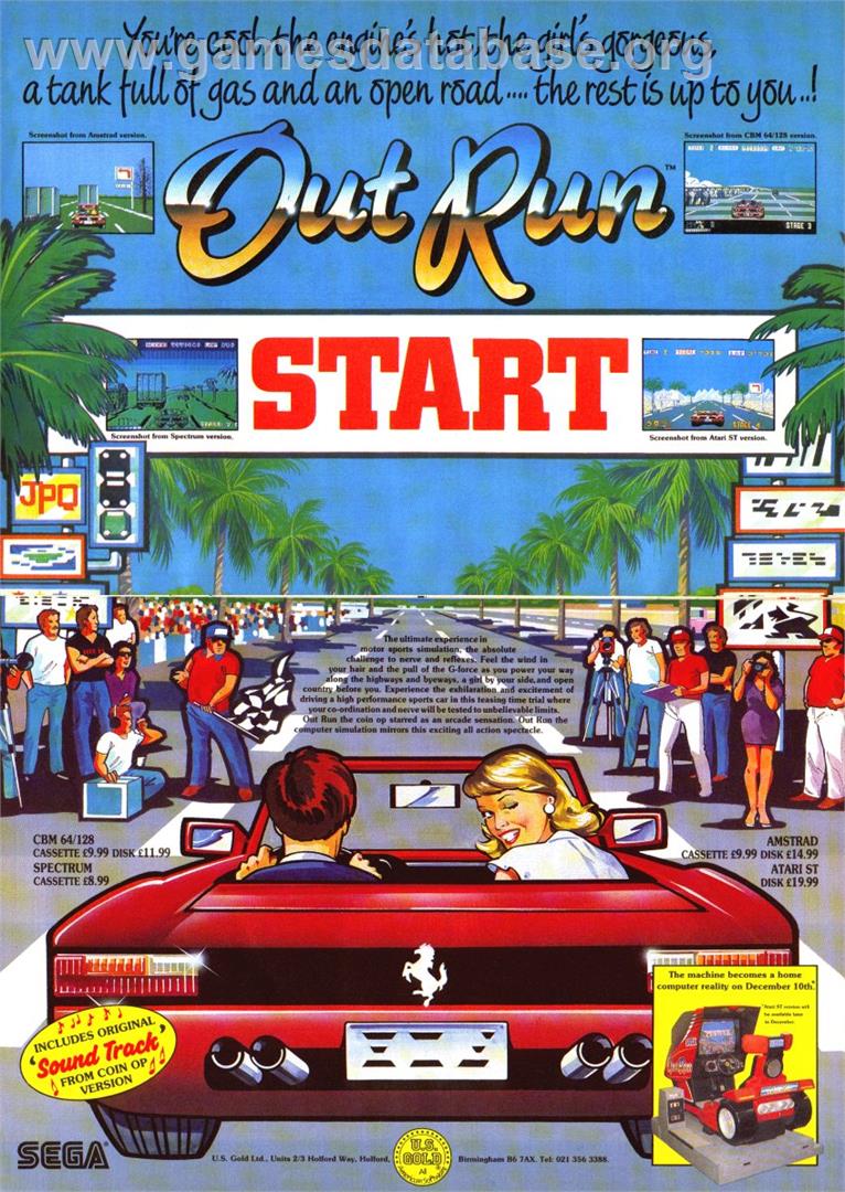 Out Run - Atari ST - Artwork - Advert