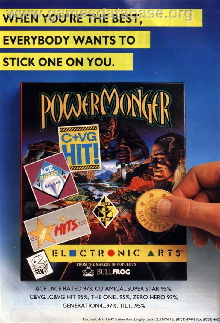 Powermonger: World War 1 Edition - Commodore Amiga - Artwork - Advert