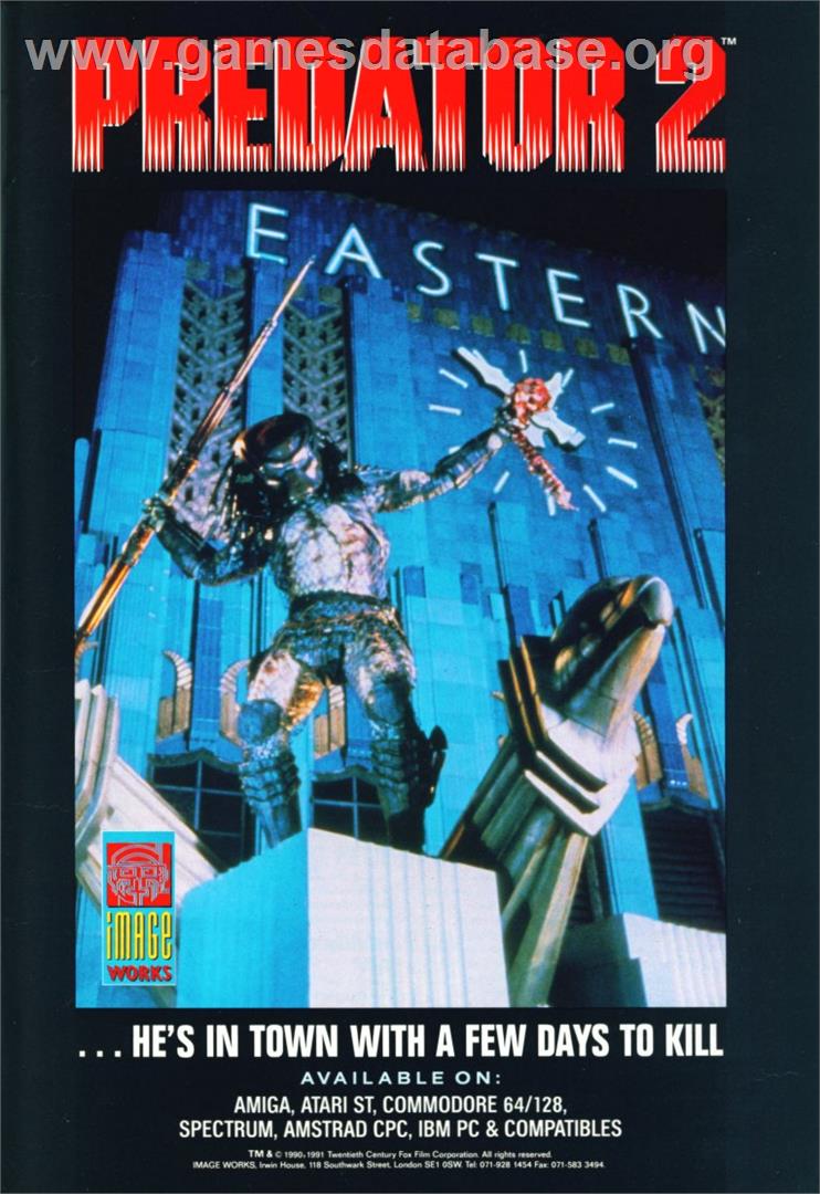 Predator 2 - Sega Game Gear - Artwork - Advert