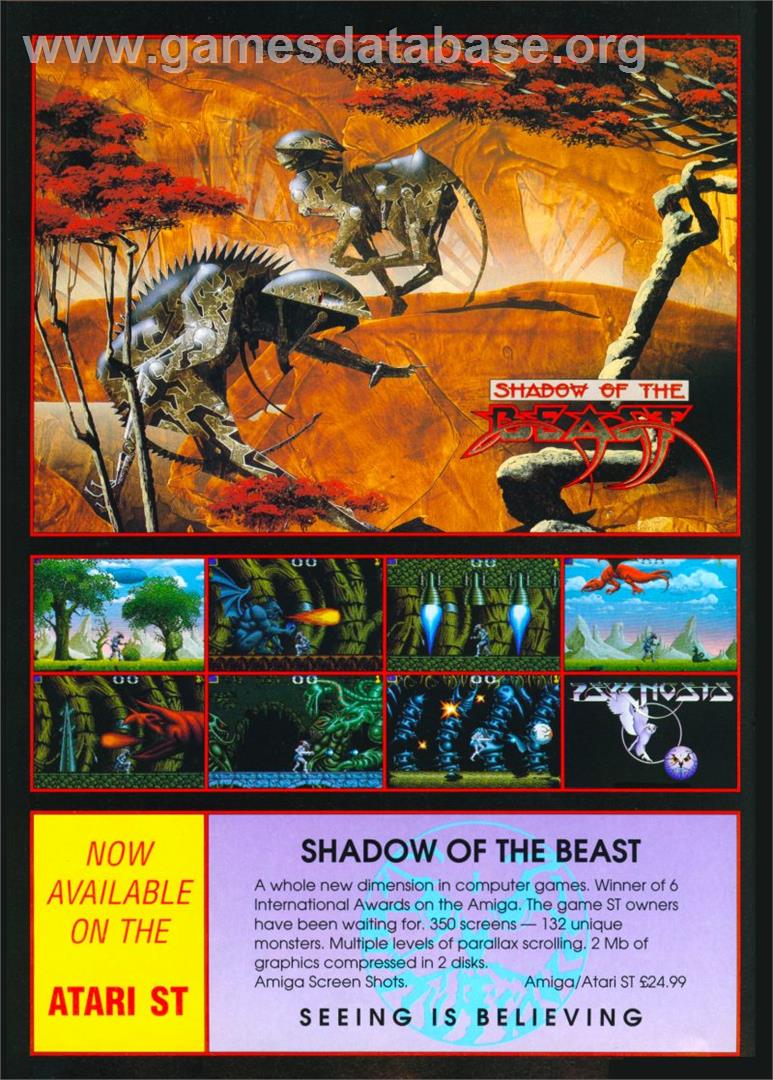 Shadow Of The Beast - Atari ST - Artwork - Advert