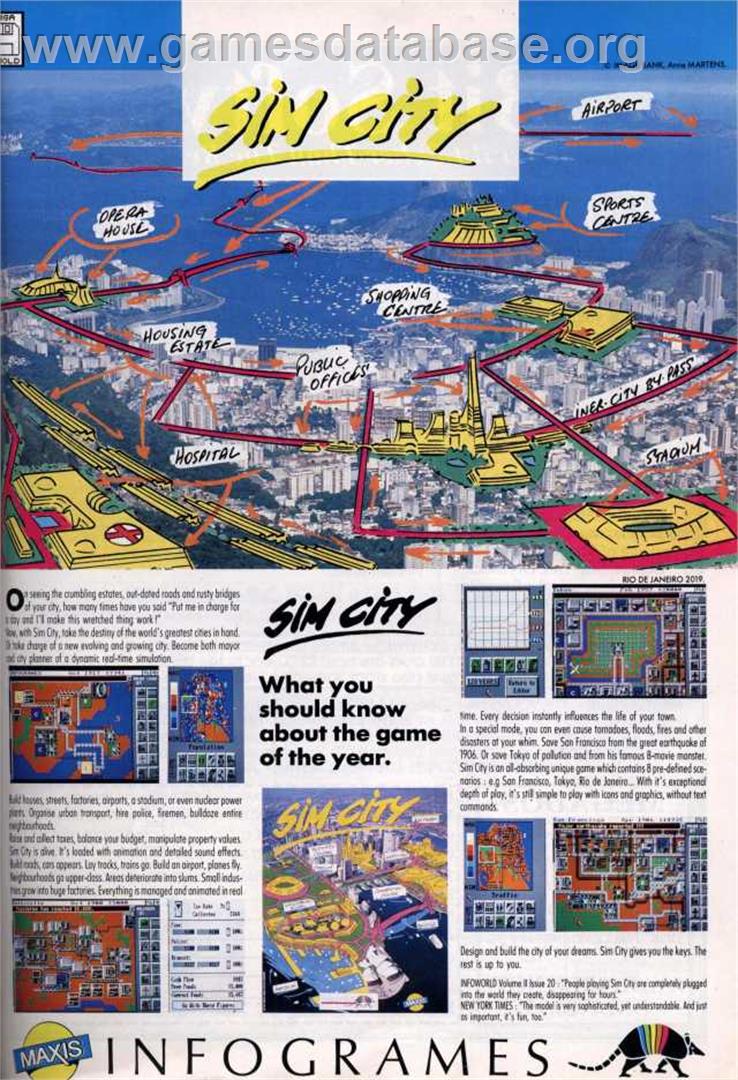 Sim City: Terrain Editor - Commodore Amiga - Artwork - Advert