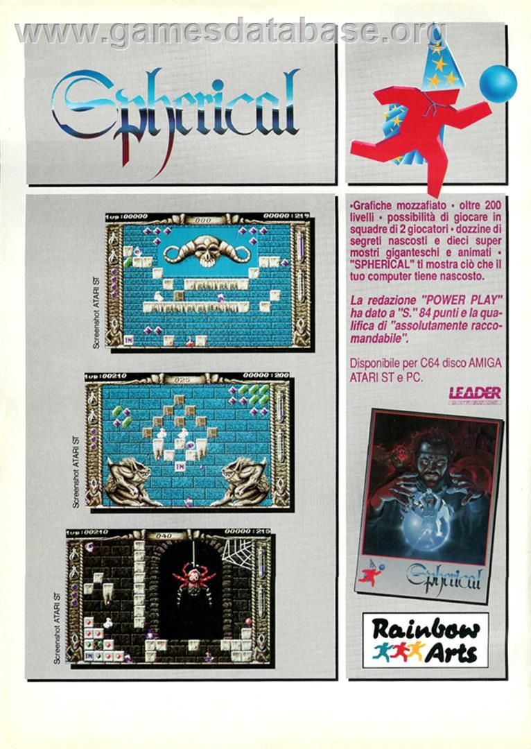 Spherical - Commodore Amiga - Artwork - Advert