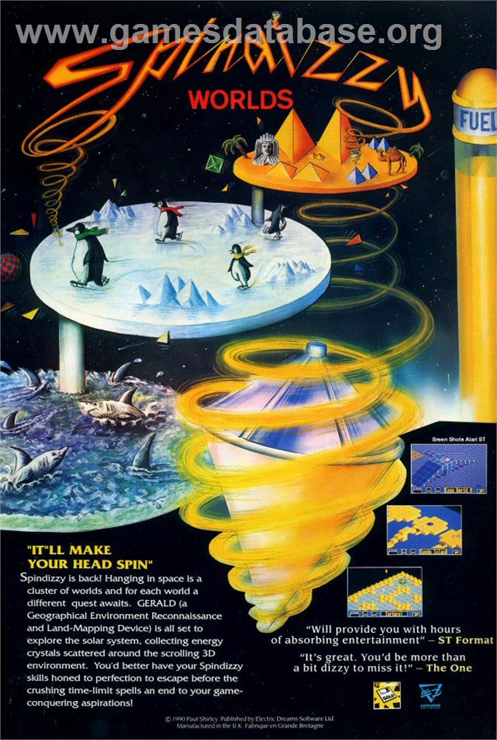 Spindizzy Worlds - Atari ST - Artwork - Advert