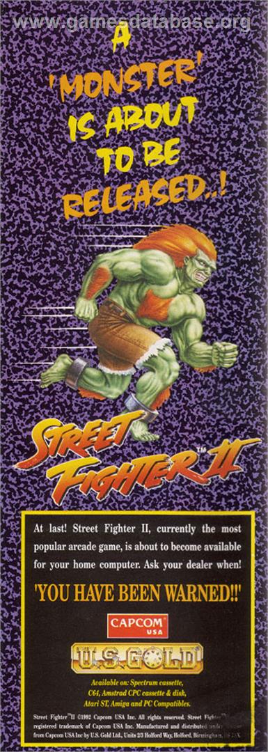 Street Fighter 2 - Atari ST - Artwork - Advert