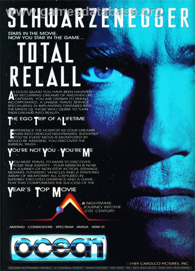 Total Recall - Atari ST - Artwork - Advert
