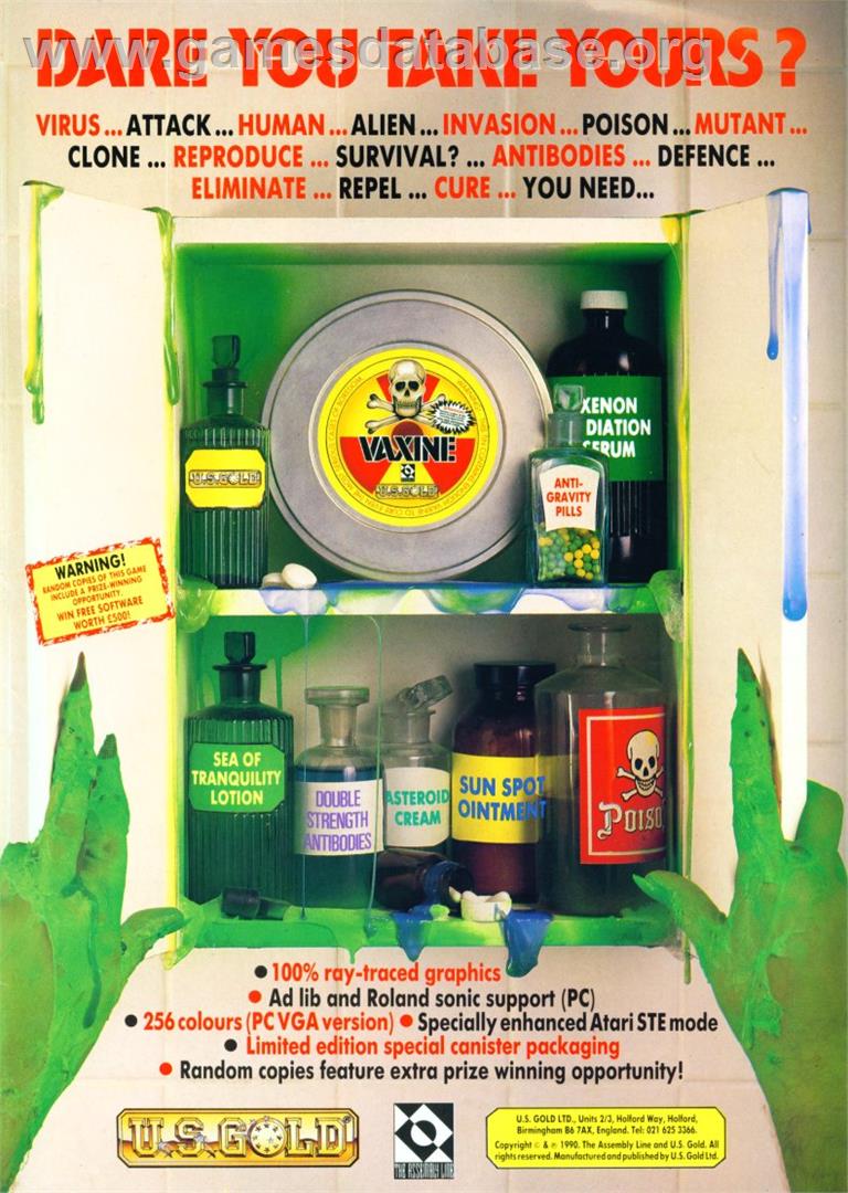 Vaxine - Atari ST - Artwork - Advert