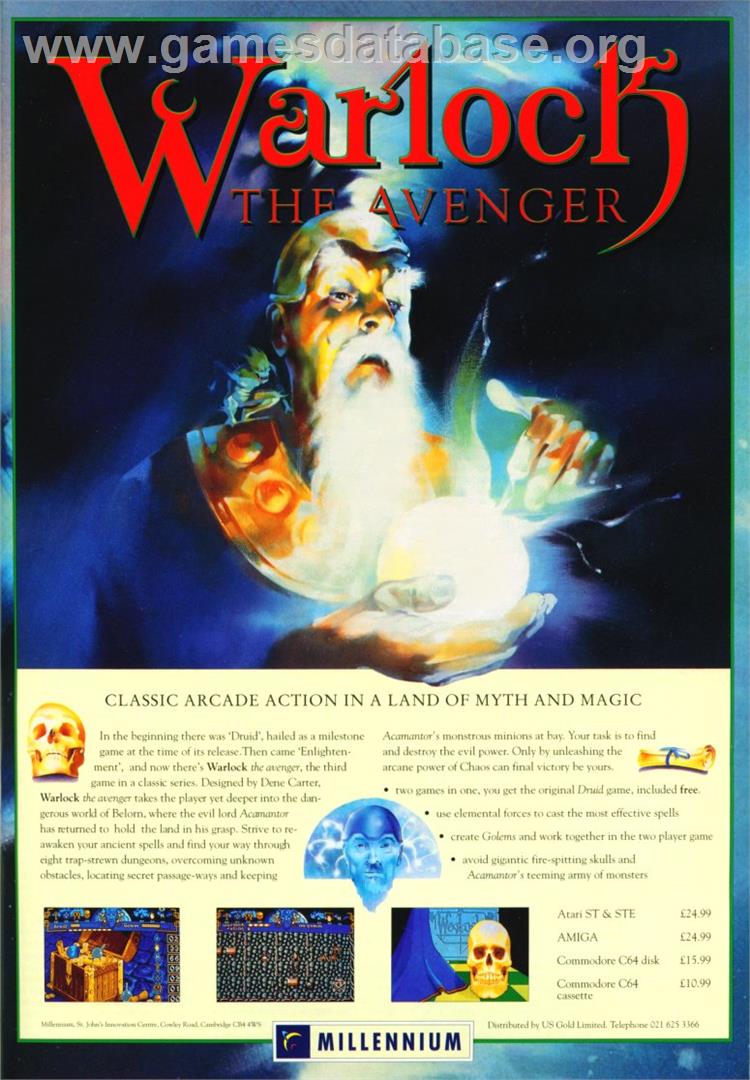Warlock - The Avenger - Commodore Amiga - Artwork - Advert
