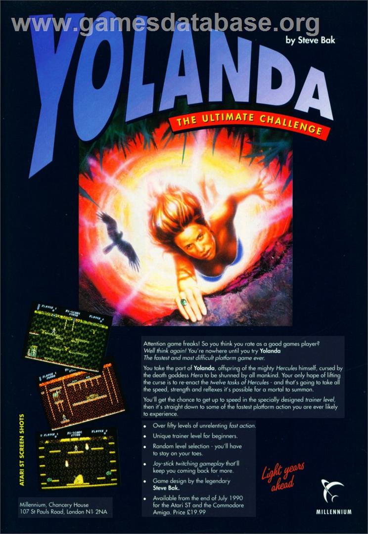 Yolanda - Commodore Amiga - Artwork - Advert