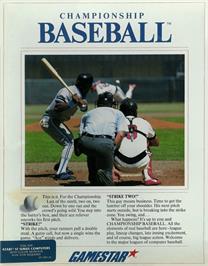 Box cover for Championship Baseball on the Atari ST.