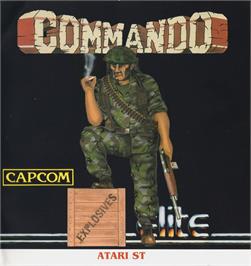 Box cover for Commando on the Atari ST.