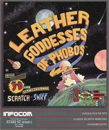 Box cover for Leather Goddesses of Phobos on the Atari ST.