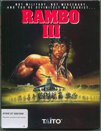 Box cover for Rambo 3 on the Atari ST.