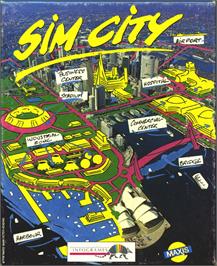 Box cover for Sim City on the Atari ST.