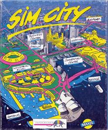 Box cover for Sim City on the Atari ST.