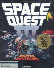 Box cover for Space Quest III: The Pirates of Pestulon on the Atari ST.