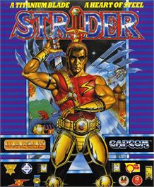 Box cover for Strider on the Atari ST.